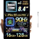 ALLDOCUBE iPlay 80 mini Pro タブレット 8.4インチ UNISOC T7300 Android16 タブレットアンドロイド 顔認証 90Hz 4GLTE 1920×1200解像度 16GB+128GB 6050mAh PD18W WidevineL1 ジャイロ 電子コンパス WiFi6 BT5.4