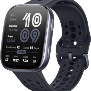 Amazfit Bip 6 スマートウォッチ 2000nit高輝度 GPS内蔵 オフラインマップ AIによる音声操作と睡眠/運動管理 心拍 睡眠 ストレス 健康管理 140+スポーツモード ナビゲーション ルートインポート 14日間バッテリー持続 (ブラック)