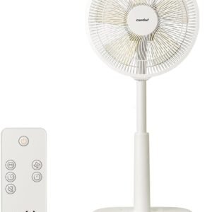 COMFEE' 扇風機 リビング ACモーター 静音 リモコン付き 左右自動首振り 上下角度調節 風量3段階調節 1~7h タイマー機能 強力送風 省エネ 小型 コンパクト 洗える 5枚羽根 軽量 ベージュ色