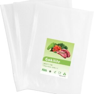 Gokilife 真空パック袋 25×35cm×100枚入り 真空パック機専用袋 真空パック ロール 真空ビニール エンボス加工 真空包装袋 専用抗菌袋 脱気密封 鮮度長持ち 食品保存 低温調理PA+PE安全素材 家庭用 業務用
