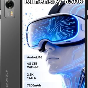 Headwolf Titan 1 Android16 タブレット 8インチ Dimensity 8300、2.5K 144Hz高リフレッシュレート 24GB LPDDR5X+256GB UFS 4.0 2TB拡張、上下デュアルスピーカー、7200mAh USB3.0 HDMI/DP対応、simフリー タブレット WiFi-6E WidevineL1 光センサー GPS 8MP+16MP