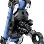 Kaedear(カエディア) バイク スマホホルダー 振動吸収 バイク用スマホホルダー 携帯ホルダー ファイバー強化樹脂&アルミ ハンドル/ミラー 原付 オートバイ 自転車/高い脱着操作性/スマホ厚さ15mmまで/縦長スマホ対応/カメラ突き出し対応/スマホリング非対応/メタルアーム/ロック機構/全方向振動吸収AIR/クイックホールドⅡ Airアブソーバー KDR-M11CPJ-BK