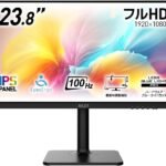 MSI Modern MD2412P ビジネスモニター IPSパネル フルHD/23.8インチ/HDMI/USB Type-C/リフレッシュレート100Hz/ブルーライトカット/アンチフリッカー/VESA対応/ピボット・角度・高さ調整/メーカー3年保証
