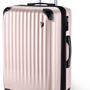 [New Trip] スーツケース キャリーケース 拡張機能付き 機内持ち込み 軽量 大型 S/M/Lサイズ キャリーバッグ 耐衝撃 大容量 ファスナータイプ 静音 ダブルキャスター TSAロック 海外 旅行 ビジネス 出張 (ピンク、Mサイズ：4～7泊/60L)