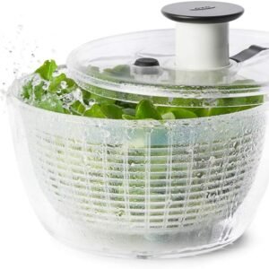 OXO オクソー サラダスピナー 野菜水切り器 小 丸型 2~3人分 一人暮らし 20.5×20.5×12cm 食器洗い乾燥機(低温設定)可