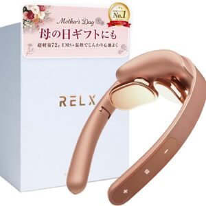 RELX 【整体院長監修】リラクゼーション器 EMS 温熱(日本企業企画) 超軽量72g コードレス プレゼント 母の日 ギフト ネックウォーマー 静音 (ローズゴールド)