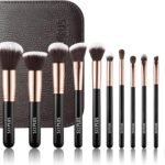 SIXPLUS シックスプラス 11本メイクブラシセット 貴族ゴールド クラシックシリーズ メイクブラシ 化粧ブラシ エレガンス 柔らかい 化粧ポーチ付き ブラック
