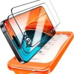 TORRAS フィルム For iPhone 15 Pro ガラスフィルム 航空宇宙ガラス 周り浮きゼロ 9H+硬度 米軍MIL規格 全面保護 10倍強化 極細ベゼル対応 ラウンドエッジ 超簡単貼り付け ワンプル(Just One Pull) ガイド枠付き 気泡レス 指紋防止 サラサラ 落下・破損防止 2枚セット 6.1インチ いphone15pro 用 保護フィルム GlassGo Ultra