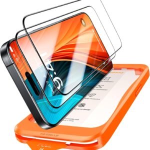 TORRAS フィルム For iPhone 15 Pro ガラスフィルム 航空宇宙ガラス 周り浮きゼロ 9H+硬度 米軍MIL規格 全面保護 10倍強化 極細ベゼル対応 ラウンドエッジ 超簡単貼り付け ワンプル(Just One Pull) ガイド枠付き 気泡レス 指紋防止 サラサラ 落下・破損防止 2枚セット 6.1インチ いphone15pro 用 保護フィルム GlassGo Ultra