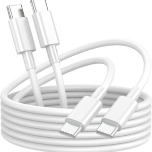 USBC & USBC ケーブル 【2M 2本セット】PD対応 60W急速充電 USB C ケーブル 純正 高速データ転送 高耐久性 断線防止 Type C to Type C けーぶる for iPhone 17/16/15 Pro/Plus/Pro Max、for MacBook Pro/Air/iPad Pro/Air、for GalaxyなどTypeC機種対応