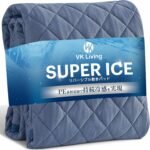 VK Living 敷きパッド 夏用 シングル リバーシブル 【SUPER ICE】 冷感持続 帝人TEIJIN中綿使用 しきぱっと 7層構造 24時間持続制菌消臭 ひんやり 二重除湿速乾 シーツ オールシーズンで使える 洗える ベッドパッド 防ダニ 100×200cm ネイビー