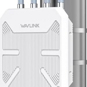 WAVLINK WiFi6 屋外アクセス ポイント、デュアル バンド 2.4G+5G AX3000 長距離屋外 WiFi メッシュ エクステンダー、PoE/4x8dBi 高利得アンテナ/IP67 耐候性エンクロージャ/信号ブースター アンプ付き