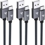 【1m+1m+2m 3本/黒】RAMPOW usb c ケーブル タイプc ケーブル 15W QC3.0対応高速充電 USB-C & USB-A 2.0規格データ転送 iPhone17/Air/17e/16/16e/15 シリーズ 充電 Xperia/Galaxy/Pixel/Asus Zenfone/Fujitsu Arrows/PS5コントローラー/iPad タイプc多機種対応 在宅勤務支援