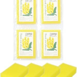 【サンサンスポンジ】スポンジ 4個セット キッチンスポンジ 食器洗い お風呂 レンジ周り 用途いろいろ 驚きの水切れ＆泡立ち 丈夫で長持ち 台所用品 キッチン用品 ミモザ