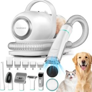 【ブラシと掃除機一体型】Neakasa ペット用バリカン 犬 猫美容器 多機能ペット掃除機 ペットグルーミングセット 電動バリカン ヘアクリッパーやヘアブラシも含む ペット用品 ペットの抜け毛対策 9000Pa吸引力 & 3段階調整 PSE認証 P1 PRO