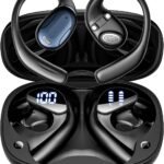 イヤホン bluetooth ワイヤレスイヤホン 「2026 雑音カットで通話快適」 Bluetooth 5.4 自動ペアリング LED残量表示 業界最速の即時接続 オープンイヤー 最大100時間再生 Type-C急速充電 空気伝導 耳塞がず快適 8.8g超軽量 マイク内蔵 通勤/運動（ブラック）