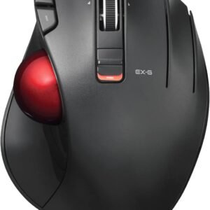 エレコム マウス ワイヤレス トラックボール (親指) 赤玉 6ボタン チルト機能(左右スクロール) ゲーミンググレード光学センサー採用 ブラック M-XT3DRBK-G