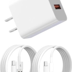 タイプc 充電器 USB Type-C 充電器 PD20W急速充電対応 USB-A & Type-C コンセント式電源アダプター 2ポート搭載 iPhone 17air/pro max/16/15/14/13/SE3 iPad、Android/タブレット (a白1m1m, 20w)