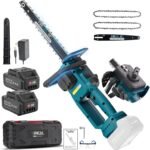 チェーンソー 電動ノコギリ 【2026年強化版・山本造園会社監修】14インチ&12インチ 高速電動チェーンソー PSE認証済 ブラシレスモーター搭載 高切断力 軽量コンパクト 自動給油 工具不要 2個4.0Ah残量表示バッテリー付 マキタ18Vバッテリー対応可 家庭用 プロ用 枝切り木工切断 竹の伐採 庭木の剪定に最適 日本語取扱説明書 電動のこぎり