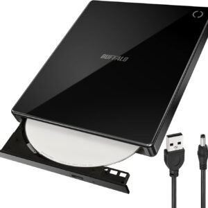 バッファロー ラクレコ+ iPhone スマホ DVD 再生 CD 取り込み CDレコーダー 語学 学習 プレーヤー DVDプレーヤー パソコン不要 Wi-Fiモデル microSD対応 【 iOS ・ Android/iPad/Fireタブレット 対応 】 ブラック RR-PW2-BK/N