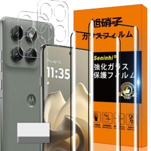 対応 moto Edge 60 pro ガラスフィルム moto Edge 60pro 指紋防止 【2* フィルム + 2* レンズ保護フィルム + 1*取り除き発泡板】国産旭硝子材質 薄型 強化ガラス 高光沢 液晶 ケース 9H硬度 厚さ0.26mm超薄型 高透過率 気泡なし ラウンドエッジ加工 簡単貼り付け 3D Touch対応 SENXLL- 60 pro G04