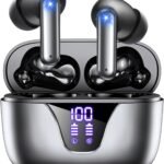イヤホン bluetooth ワイヤレスイヤホン 【2026 声の新時代が登場】ワイヤレス Bluetooth 5.3 自動ペアリング 超軽量 コンパクト設計 Type-C急速充電 LEDバッテリー残量表示 タッチ操作 音漏れ低減 IPX7防水 マイク内蔵 AAC/SBC 通勤/運動/Web会議