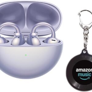 HUAWEI FreeClip ワイヤレスイヤホン Bluetooth オープンイヤー イヤーカフ型 パープル + 【Amazon.co.jp限定】[The Music] キーチェーン ミュージックキーホルダー ブルー フリー