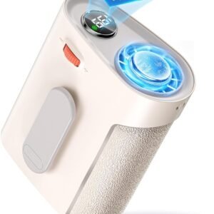 腰掛け扇風機 強力 大風量 小型 【2026革新版 ＆ -28℃瞬間冷却】冷却プレート付き 0~199無段階風量調節10000mAh大容量 日本製超高速モーター搭載 携帯扇風機 ベルトファン 首掛け・腰掛け・卓上・手持ち ウエスト USB-C充電式 Type-Cミニファン 超軽量 極静音 熱中症対策 通勤・アウトドアに最適 作業 男女兼用 持ち運び便利 熱中症対策 暑さ対策グッズ (ベージュ)