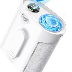 腰掛け扇風機 強力 大風量 小型 【2026革新版 ＆ -28℃瞬間冷却】冷却プレート付き 0~199無段階風量調節10000mAh大容量 日本製超高速モーター搭載 携帯扇風機 ベルトファン 首掛け・腰掛け・卓上・手持ち ウエスト USB-C充電式 Type-Cミニファン 超軽量 極静音 熱中症対策 通勤・アウトドアに最適 作業 男女兼用 持ち運び便利 熱中症対策 暑さ対策グッズ(ホワイト)