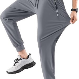 [HMT] スウェットパンツ メンズ 接触冷感 アイスシルク ズボン 薄手 超ストレッチ ジョガー テーパード ウエストゴム 調整紐 通気速乾 無地 大きいサイズ ゴルフ 夏用