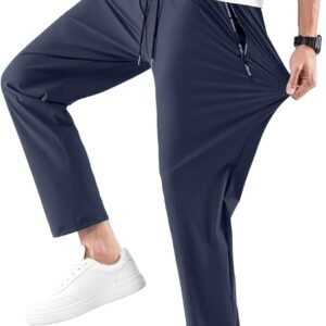 [HMT] スウェットパンツ メンズ 接触冷感 アイスシルク ズボン 薄手 超ストレッチ ジョガー テーパード ウエストゴム 調整紐 通気速乾 無地 大きいサイズ ゴルフ 夏用