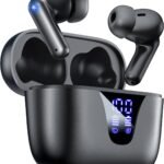 イヤホン bluetooth ワイヤレスイヤホン【2025音響技術の粋を凝縮モデル】 Eynew Bluetooth5.3技術 48時間再生可能 自動ペアリング Type-c急速充電 ノイズキャンセリング LEDディスプレイ タッチ操作 マイク内蔵 ハンズフリー通話 装着感快適 初心者/テレワーク/通勤/通学（パールブラック）