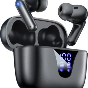 イヤホン bluetooth ワイヤレスイヤホン【2025音響技術の粋を凝縮モデル】 Eynew Bluetooth5.3技術 48時間再生可能 自動ペアリング Type-c急速充電 ノイズキャンセリング LEDディスプレイ タッチ操作 マイク内蔵 ハンズフリー通話 装着感快適 初心者/テレワーク/通勤/通学（パールブラック）