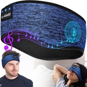 LC-dolida オーバーヘッドホン ヘッドバンドヘッドホン 睡眠用 ヘッドバンド Bluetooth5.4 ヘッドフォン スリープ ワイヤレス イヤホン スポーツ 柔らかい 吸汗速乾性 HiFiサウンド 防音イヤーマフ iPhone&Android対応 技術適合証明済 寝ホン ヘアバンド メンズ レディース 女の子 男の子に対応 ライトブルー
