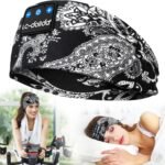 LC-dolida ヘッドバンド ヘッドホン 睡眠用ヘッドホン Bluetooth 音楽 ワイヤレスヘッドホン 薄型 HD ステレオスピーカー付き 横向き寝 スポーツ ヨガ 旅行 多用途 iPhone&Android対応