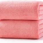 バスタオル マイクロファイバー 大判 【Lumimi 2枚セット ピンク 70*140cm】吸水速乾 バスタオルふわふわ 肌触り ホテルスタイルタオル 瞬間吸水 部屋干し お風呂上がり耐久性 バス用品