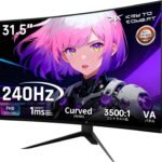 KTC 32インチ 湾曲ゲーミングモニター 240Hz 1ms(MPRT) FHD 1080P 曲面1500Rの湾曲率 VA非光沢 3500:1コントラスト比 sRGB125%色域ボリューム DCI-P3 98% HDR10対応 350cd/m² Adaptive Sync対応 チルト調整可能 HDMI×2.0 DP×1.4 イヤホン端子 スピーカーなし 三 H32S17F