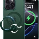 【2026最高傑作&定点360度回転】CASEKOO iPhone 16 Pro Max 用 ケース 米軍MIL規格 耐衝撃 MagSafe対応 高耐久性【横縦両立・角度自由調整】最大25W急速充電対応 指紋防止/マット仕上げ/黄変防止/半透明 ラップホール付き ワイヤレス充電対応 いphone16promax 用ケース 6.9インチ「MagicStand Pro」(グリーン)
