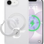【2026最高傑作&定点360度回転】CASEKOO iPhone 17e/16e 用 ケース 米軍MIL規格 耐衝撃 MagSafe対応 高耐久性【横縦両立・角度自由調整】急速充電対応 指紋防止/マット仕上げ/黄変防止/半透明 超強磁力 ラップホール付き ワイヤレス充電対応 アイフォン17e/16e 用ケース 6.1インチ「MagicStand Pro」(マットクリア)