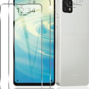 【2+2枚セット】 対応 AQUOS sense6 / sense6S ガラスフィルム スマホ 保護フィルム + 用 AQUOS sense6 SH-54B SHG05 SH-M19 / AQUOS sense 6s SHG07 レンズ保護フィルム 【日本製素材旭硝子製】 用 アクオスセンス6 / アクオスセンス6S フィルム 強化ガラスフィルム 全面吸着 硬度9H 【FAMROLLS正規品】