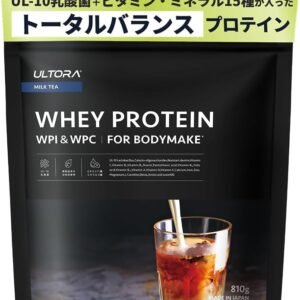 ULTORA ウルトラ ホエイ プロテイン 810g WPI & WPC 人工甘味料不使用 国産 乳酸菌 ビタミン11種 ミネラル4種 L-カルニチン シンバイオティクス ホエイプロテイン ぷろていん (810g, (リニューアル)ミルクティー風味)