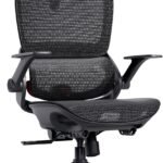 SIHOO B100 オフィスチェア デスクチェア メッシュチェア 人間工学 疲れない 独立式ランバーサポート 2Dアームレスト 2Dヘッドレスト 133°リクライニング pcチェア パソコン ワーク 事務椅子 通気性に優れ オフィス 在宅ワーク (くろ)