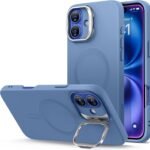 【デザイン受賞シリーズ！】ESR iPhone 16 Plus ケース スタンド付き iphone16plus専用 MagSafe 対応 軍用規格保護 いphone16plusケース カメラ隠れスタンド内蔵 多角度調節可能 iphone16プラス スマホケース マグセーフ 耐衝撃 Cloudシリーズ ブルー