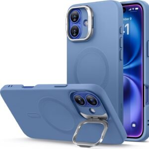 【デザイン受賞シリーズ！】ESR iPhone 16 Plus ケース スタンド付き iphone16plus専用 MagSafe 対応 軍用規格保護 いphone16plusケース カメラ隠れスタンド内蔵 多角度調節可能 iphone16プラス スマホケース マグセーフ 耐衝撃 Cloudシリーズ ブルー
