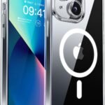 CANSHN iPhone 13 用 ケース Magsafe対応 カメラ周辺保護 ワイヤレス充電 あいふおん 13 用 ケース 耐衝撃 エアガードコーナー 傷つき防止 指紋防止 リング マグネット搭載 アイフォン 13 用 カバー- 透明