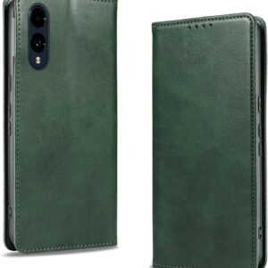 KWATUNG arrows we2 用 ケース 手帳型 PUレザー 軽量 薄型 マグネット式 f-52e 用 スマホケース カード収納 スタンド機能 fcg02 用 カバー 衝撃吸収 落ち着いた色 アローズwe2 用 ケース 手帳型 折り畳み式 arrows we2 用 カバー【グリーン】