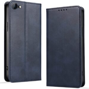 KWATUNG iPhone SE3 用ケース 手帳型 iphone8用 iphonese第2世代用 ケース 手帳型 PUレザー 軽量 放熱性 薄型 マグネット式 スマホケース iphone7用 iphone8用 手帳型 カード収納 スタンド機能 iPhone SE2 SE3用カバー 衝撃吸収 落ち着いた色【ブルー】