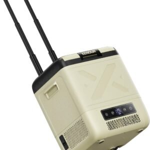 【±1℃均一冷却・フラット庫内】EENOUR 車載冷蔵庫 CL20 20L -20℃～20℃ バッテリー内蔵可能 伸縮ハンドル・キャスター付き コンプレッサー式 サブ冷蔵庫 4WAY電源対応 AC100V DC12V/24V ポータブル冷蔵庫 電池 コードレス式 急速冷凍 小型 軽量 大容量 省エネ 静音 庫内灯・大型ハンドル付き 家庭アウトドア両用 車中泊 キャンプ 一人暮らし・1泊2日に大活躍