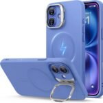 【デザイン受賞シリーズ！】ESR iPhone 16 ケース カメラコントロール スタンド付きシリコンケース 米軍MIL規格の保護 隠れスタンド アイフォン16 ケース iPhone16ケース対応 iPhone 16用マグネットスマホケース Cloudシリーズ ティール