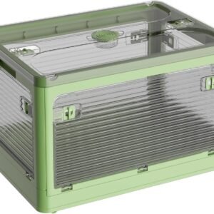 X XUNTAO 収納ボックス 折り畳み 5面開閉 衣装ケース 収納ケース 蓋付き 積み重ね コンテナ ボックス(XL,単品,グリーン) | 全方向から取り出せる,半透明パネル,環境に優しい PP 素材,強い耐荷重,大容量,衣類/洋服/着物/布団/小物/書類/雑誌/漫画/玩具/dvd収納,防塵/防カビ/防湿/無臭,家庭用/車用/キャンプ/アウトドア収納,組立簡単,複数のサイズ,各種カラー